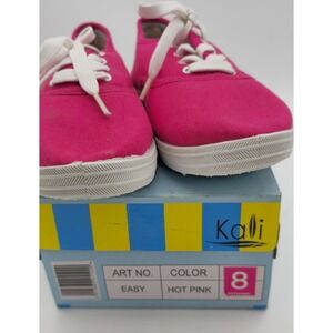 Kali Easy Women's 8 Hot Pink Sneakers NIB Colorful Casual Walking Lace Up Fun